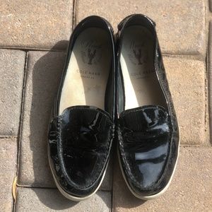 Cole Haan black patent loafers